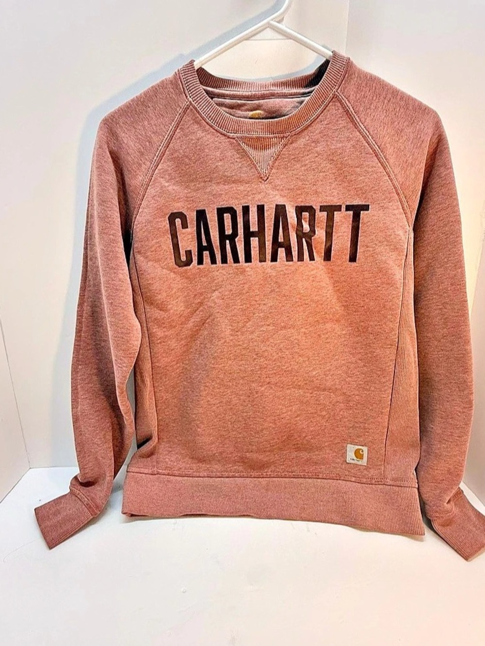 Carhartt Brown/burgundy Relaxed Fit Pullover Crew Neck Logo Sweatshirt XS
